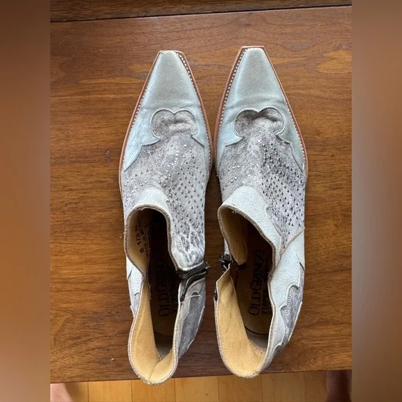 Old Gringo Silver and Cream Ankle Boots - Picture 2 of 10